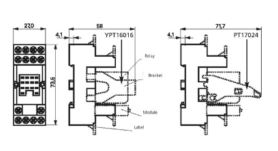 YPT DIN RAIL MOUNT WITH SCREW TERMINALS